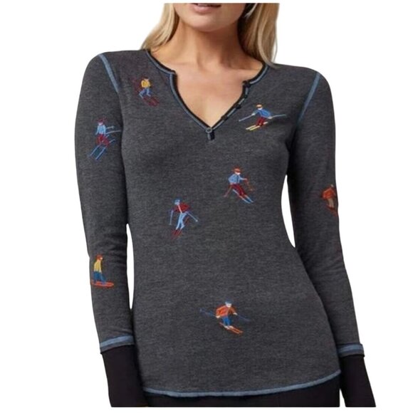 Alp-N-Rock Tops - NWT Alp-N-Rock Slope Henley Ski Après Sweater Top Embroidered Gray XS $198